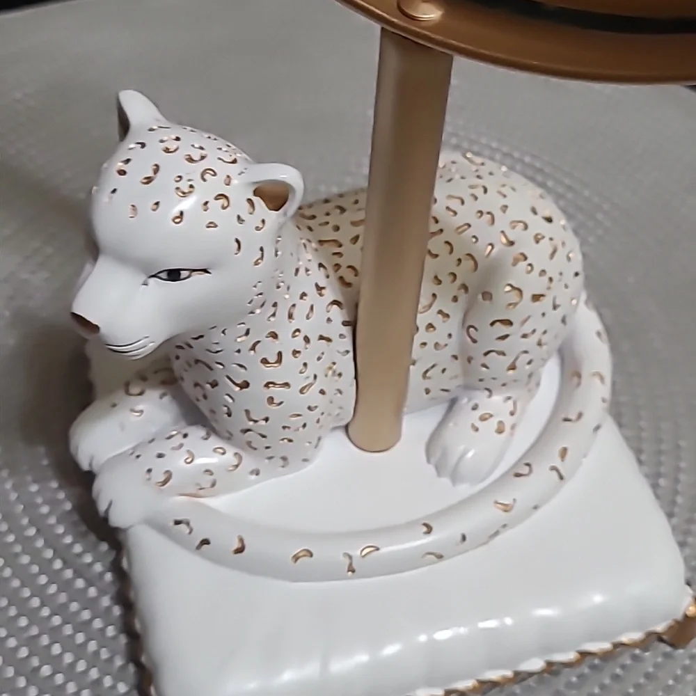 C. WONDER Gold and White Leopard Vanity Mirror